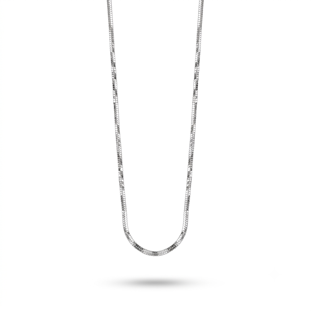 925 Sterling Silver Herringbone Snake Chain Necklace for Women | TOSHINI