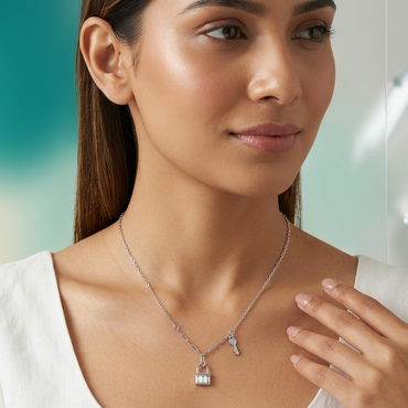 925 Sterling Silver Lock & Key Pendant Necklace for Women | TOSHINI