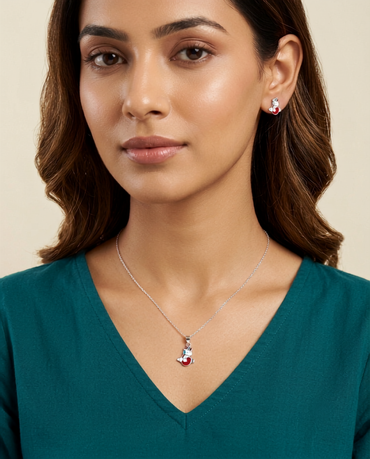 925 Sterling Silver Enchanted Unicorn Pendant Necklace and Earrings Set for Women | TOSHINI