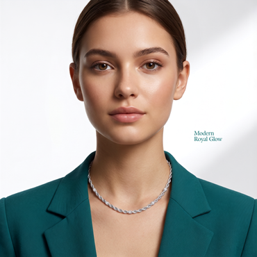 925 Sterling Silver Twisted Rope Chain Necklace for Women | TOSHINI
