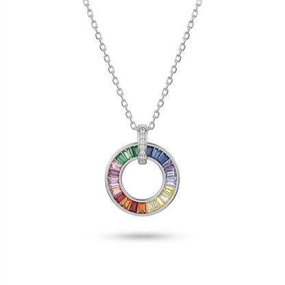 Hallmarked 925 Silver Aurora Spectrum Necklace | TOSHINI