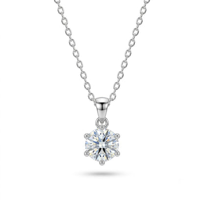 925 Sterling Silver Classic Solitaire Medium Pendant Gram Necklace for Women | TOSHINI