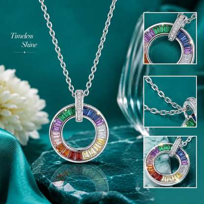 Hallmarked 925 Silver Aurora Spectrum Necklace | TOSHINI