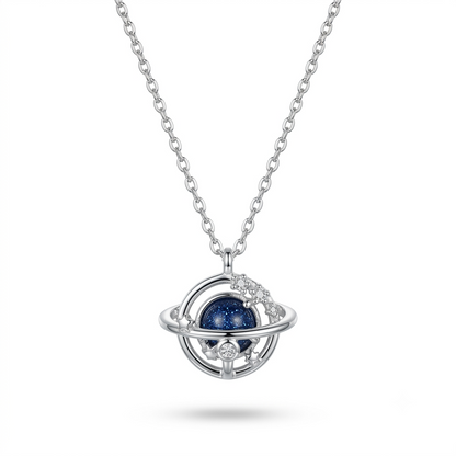 925 Sterling Silver Celestial Galaxy Planet Pendant Necklace for Women | TOSHINI