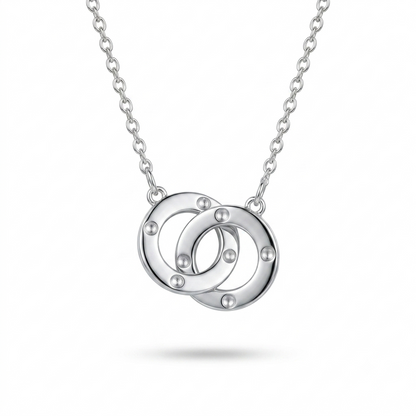 925 Sterling Silver Interlocking Circle Pendant Necklace for Women | TOSHINI