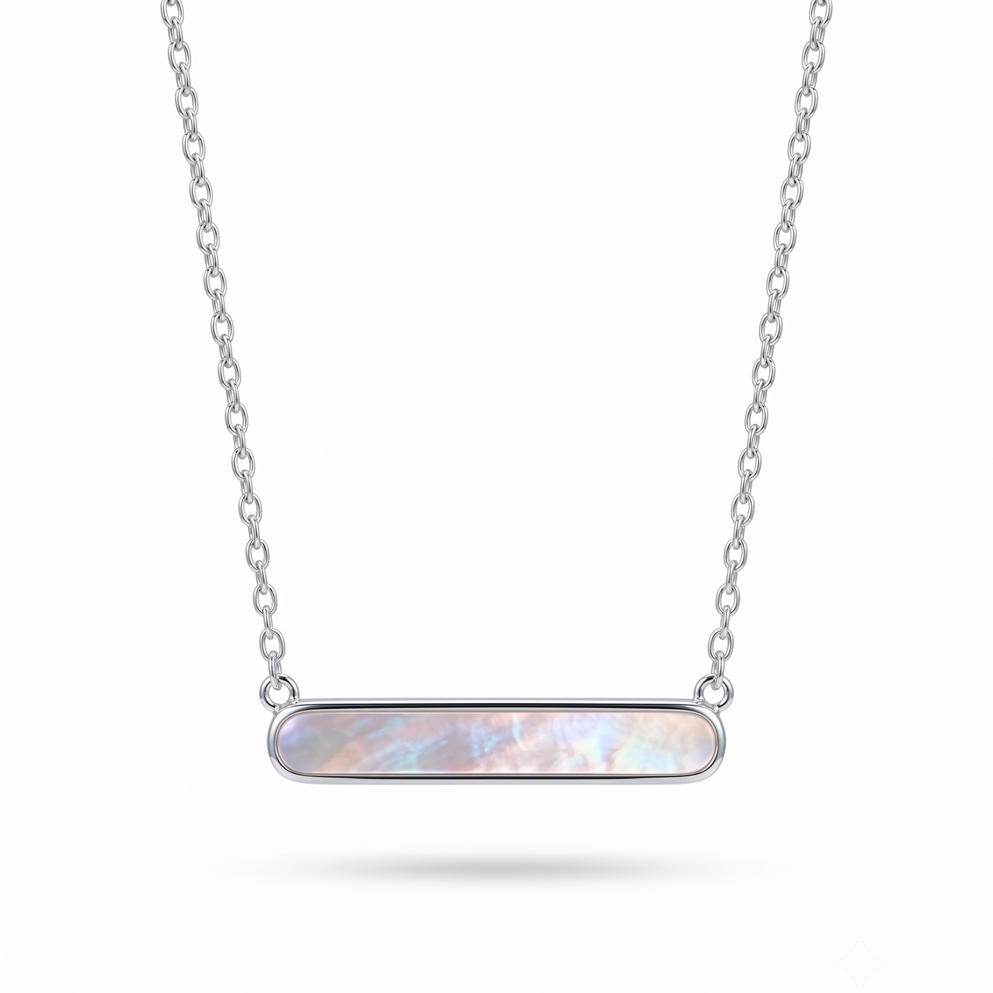 925 Sterling Silver Minimalist Horizontal Bar Necklace for Women | TOSHINI