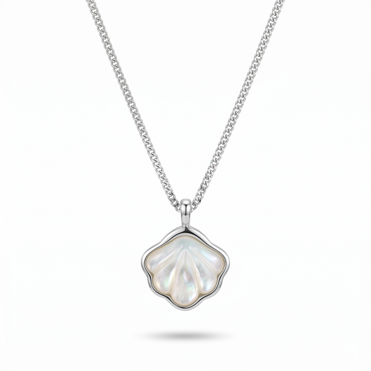 Hallmarked 925 Sterling Silver Pearl Blossom Necklace