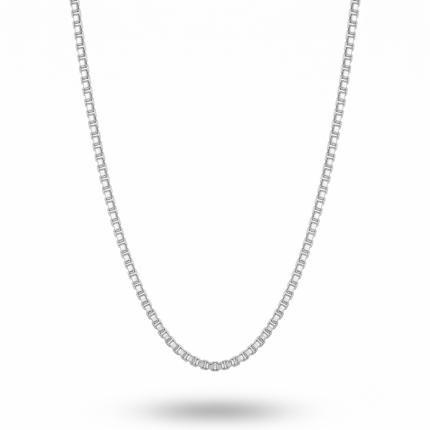 925 Sterling Silver Box Chain Necklace for Women | Minimal Everyday Chain | TOSHINI