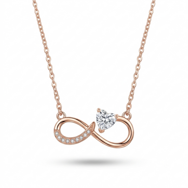 925 Sterling Silver Infinity Heart CZ Pendant Necklace for Women | TOSHINI