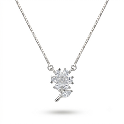 925 Sterling Silver Floral CZ Pendant Necklace for Women | TOSHINI