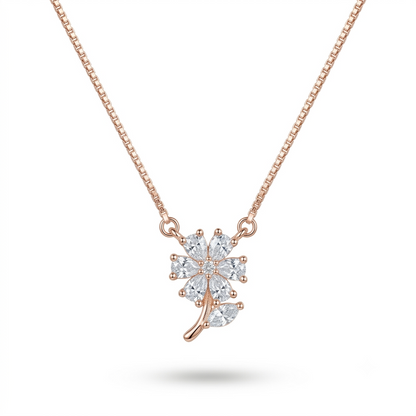 925 Sterling Silver Floral CZ Pendant Necklace for Women | TOSHINI