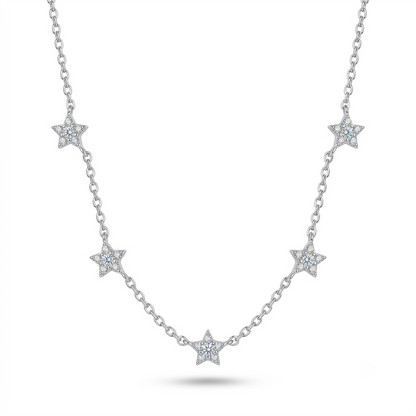 925 Sterling Silver Star Link Necklace for Women | TOSHINI