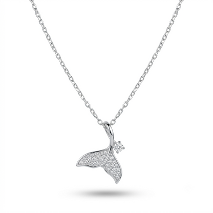 925 Sterling Silver Mermaid Tail Pendant Necklace for Women | TOSHINI