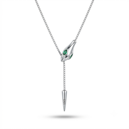 925 Sterling Silver Green Stone Adjustable Y Necklace for Women | TOSHINI