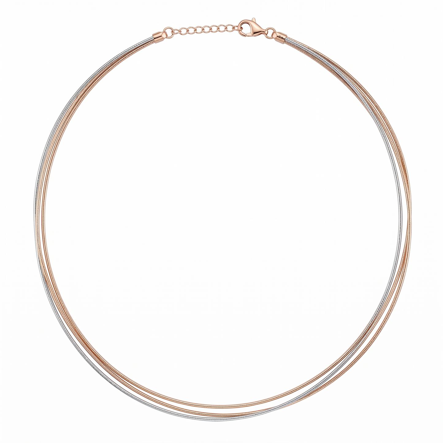 925 Sterling Silver Dual-Tone Multi-Strand Snake Chain Necklace for Women | TOSHINI