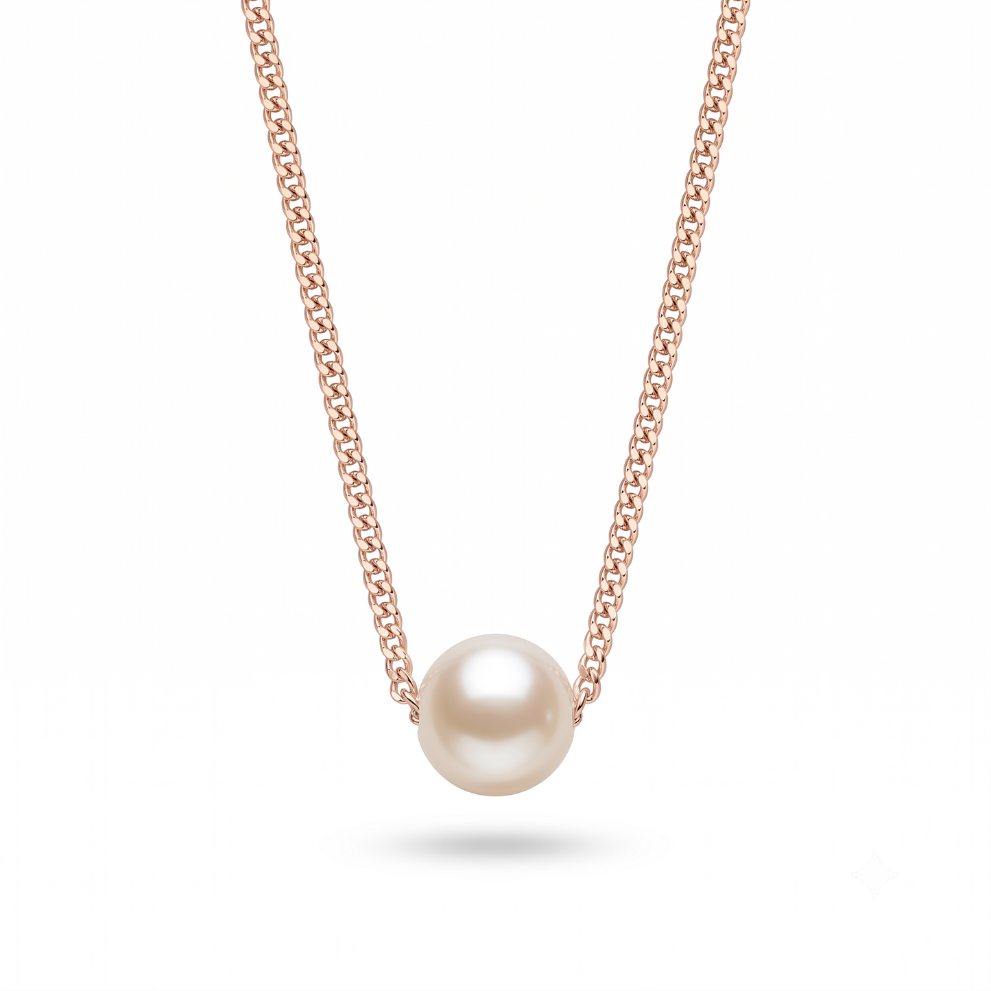 925 Sterling Silver Rose Gold Pearl Pendant Necklace for Women | TOSHINI