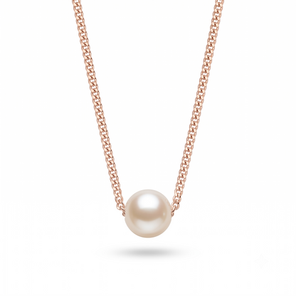 925 Sterling Silver Rose Gold Pearl Pendant Necklace for Women | TOSHINI