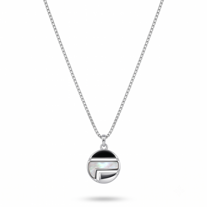 925 Sterling Silver Geometric Circle Pendant Necklace for Women | TOSHINI