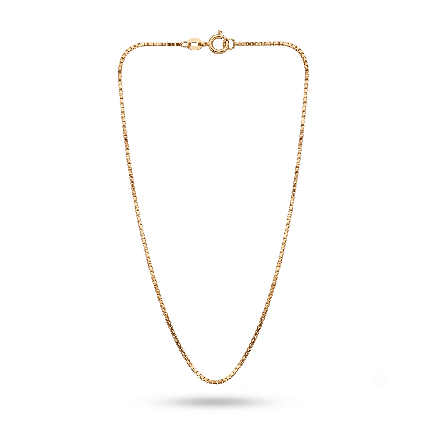925 Sterling Silver Rose Gold Box Chain Necklace for Women | TOSHINI