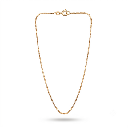925 Sterling Silver Rose Gold Box Chain Necklace for Women | TOSHINI