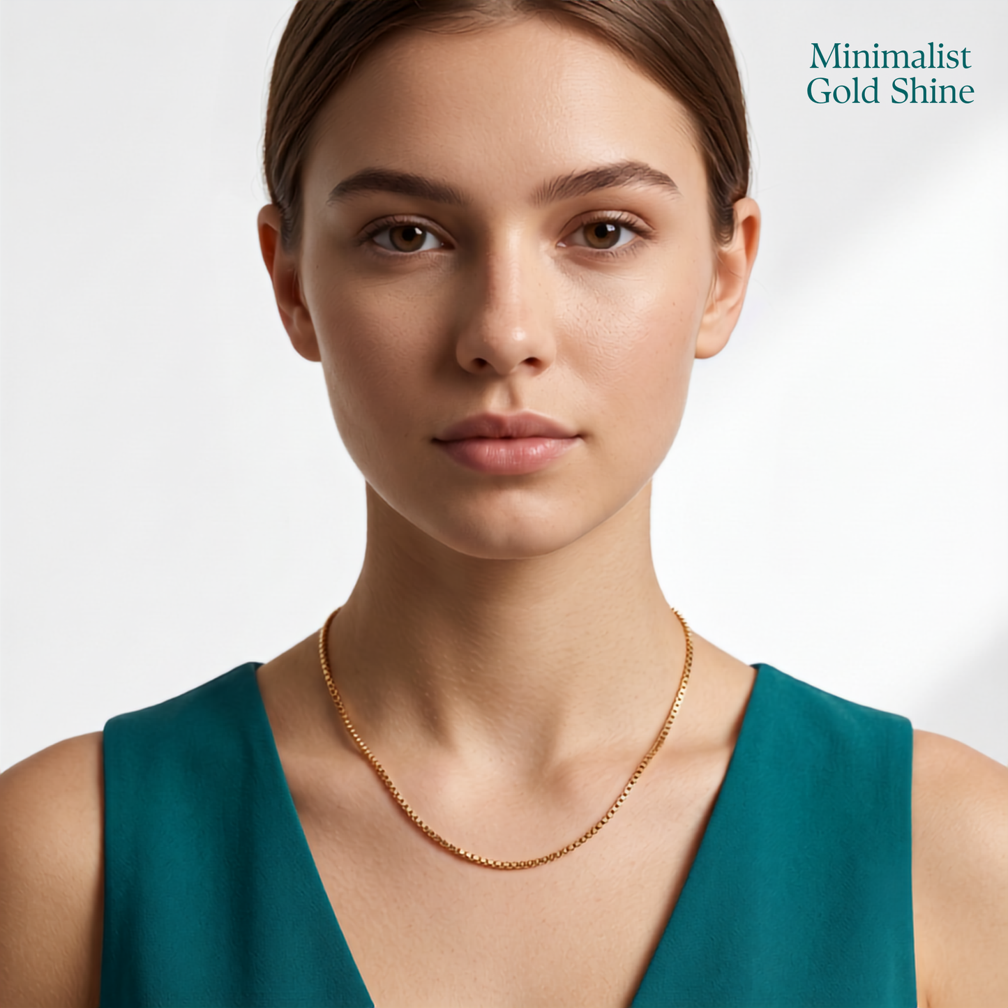 925 Sterling Silver Rose Gold Box Chain Necklace for Women | TOSHINI