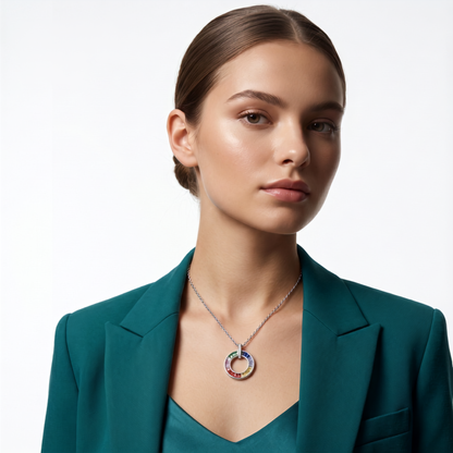 Hallmarked 925 Silver Aurora Spectrum Necklace | TOSHINI