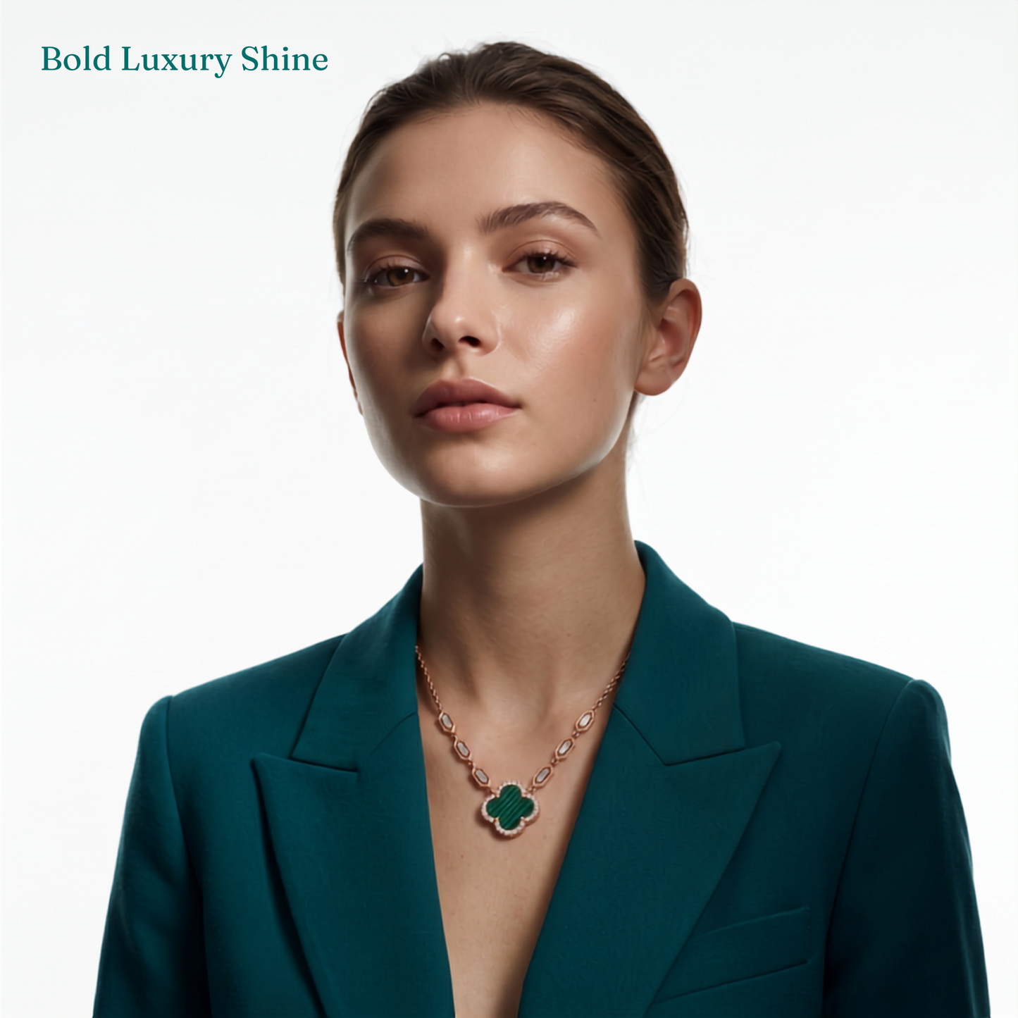 Hallmarked 925 Sterling Silver Rose Gold Clover Necklace | TOSHINI