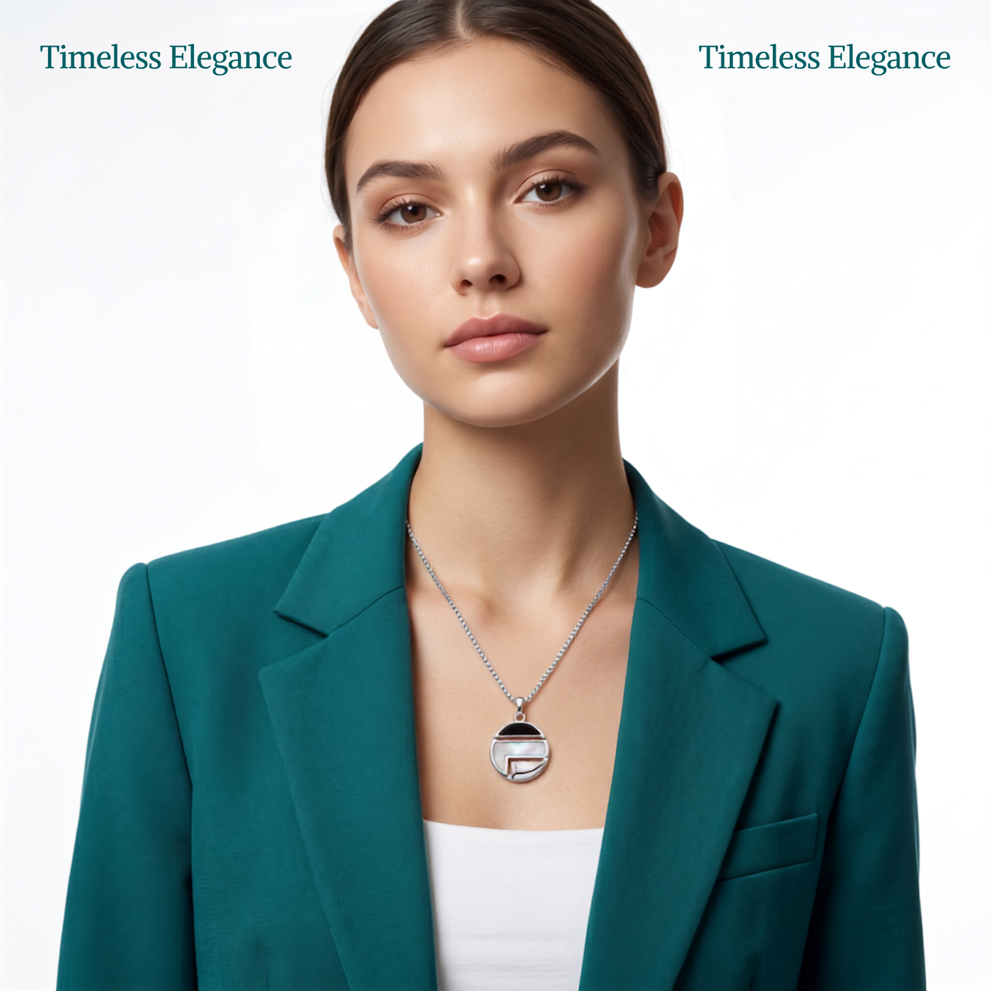 925 Sterling Silver Geometric Circle Pendant Necklace for Women | TOSHINI