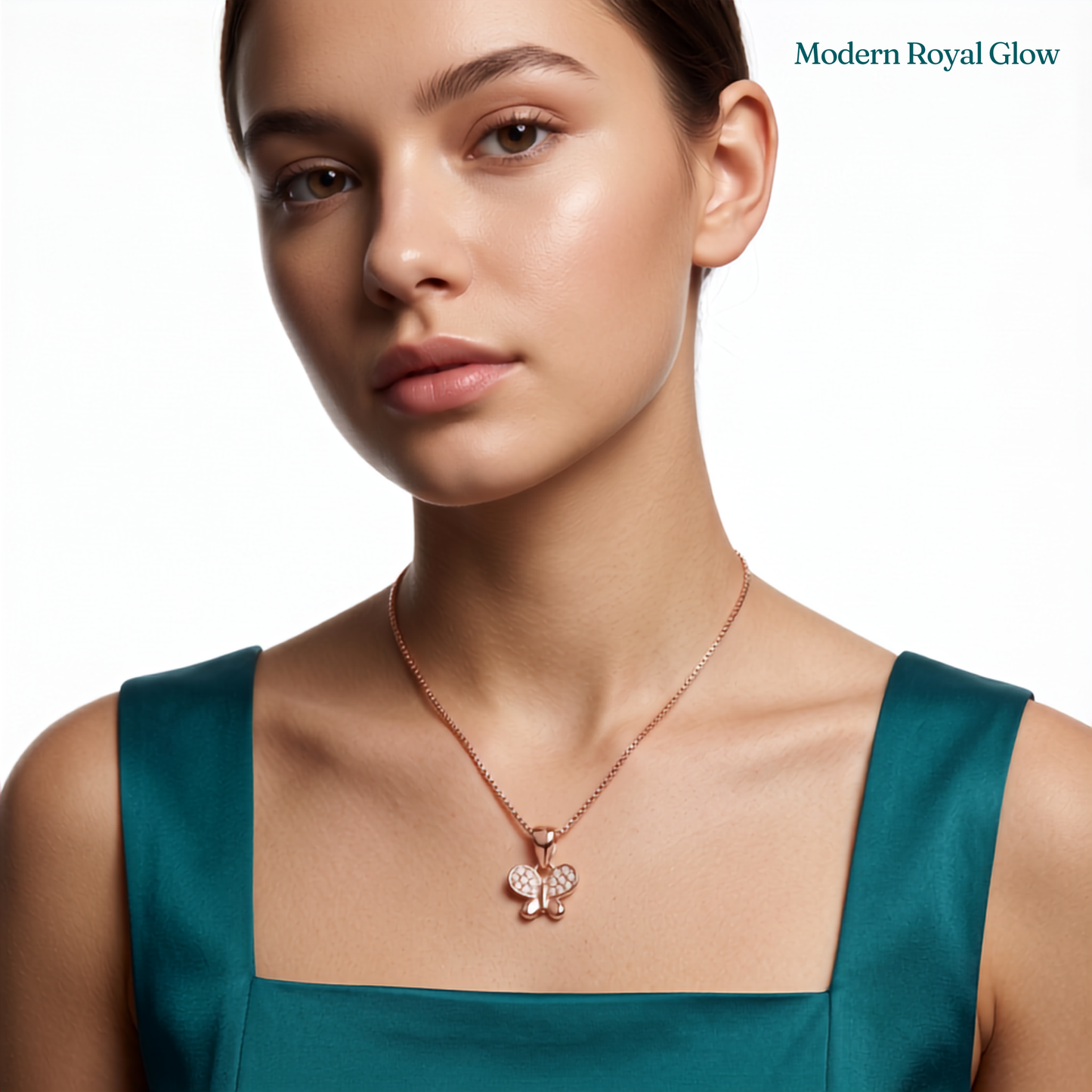 925 Sterling Silver Rose Gold Butterfly Pendant Necklace for Women | TOSHINI