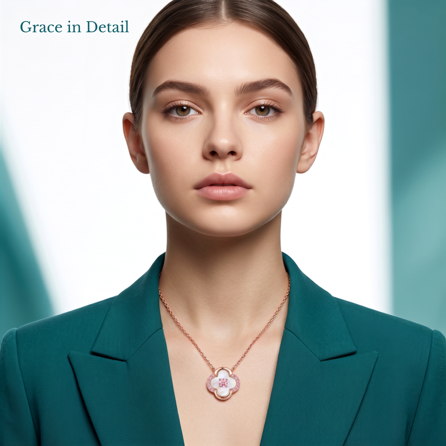 925 Sterling Silver Rose Gold Floral Mother of Pearl Pendant Necklace for Women | TOSHINI