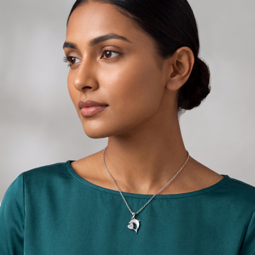 925 Sterling Silver Dolphin Heart Pendant Necklace for Women | TOSHINI