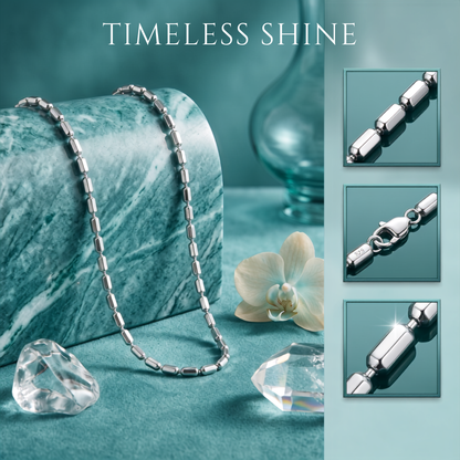 925 Sterling Silver Minimalist Link Chain Necklace for Women | TOSHINI