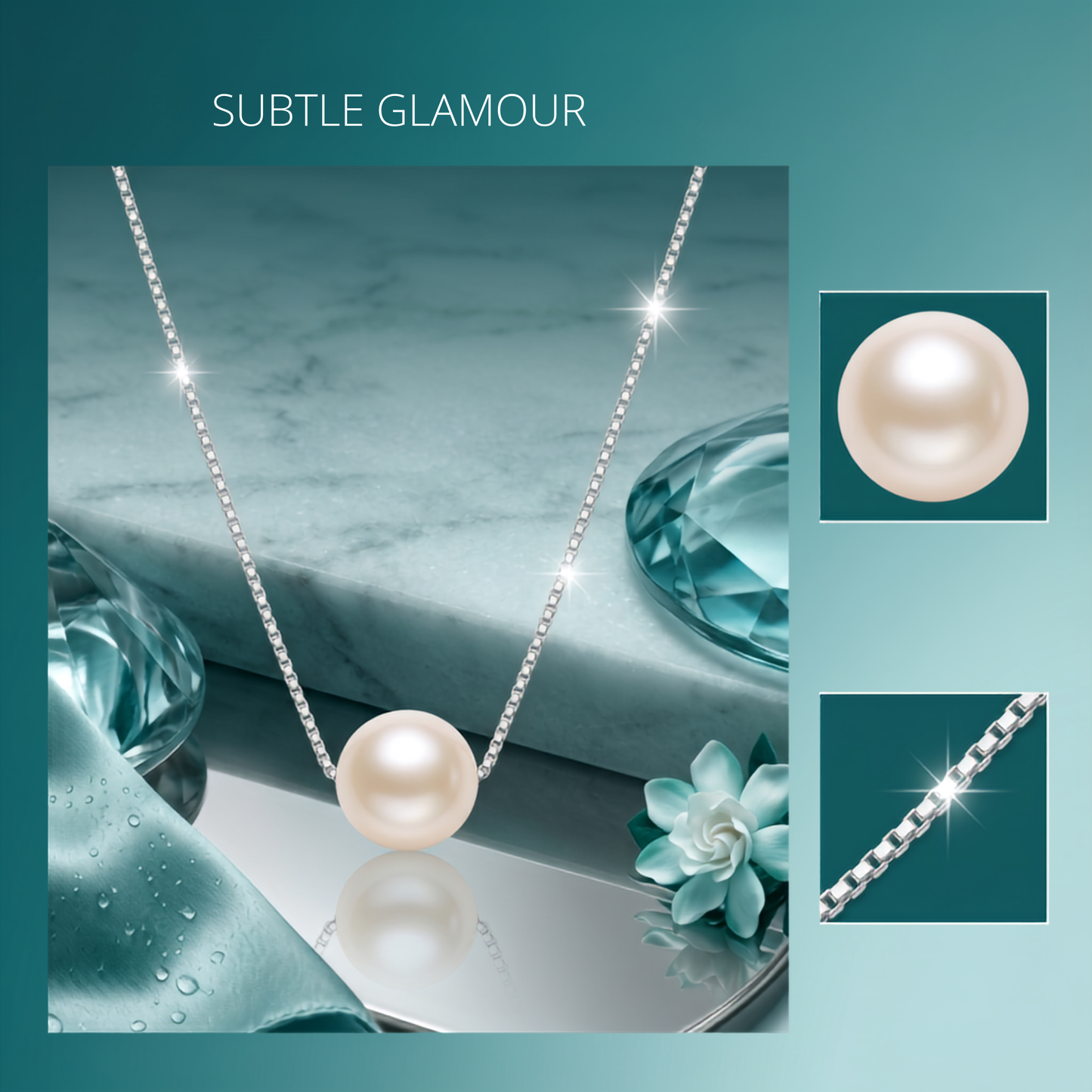 925 Sterling Silver Classic Pearl Pendant Necklace for Women | TOSHINI